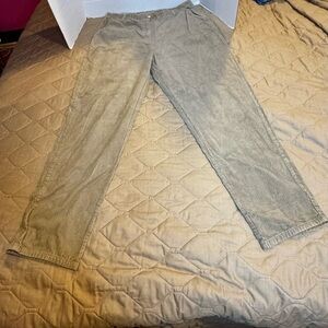 Woolrich Corduroy Beige Pants Womens High Rise Cords Size 18 T Academia Preppy